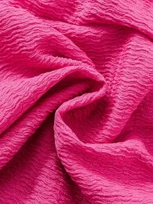 SHEIN Bộ 2 món dành cho bé gái, kiểu dáng thường ngày, chất liệu chiffon dệt kim trơn, gồm áo không tay và quần short, mềm mại và thoải mái, thích hợp cho kỳ nghỉ, bãi biển, lễ hội âm nhạc. - Màu Hồng Tươi - Xem 5