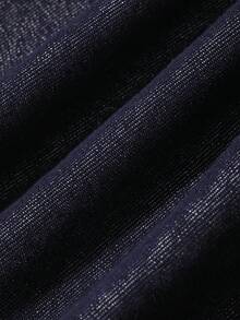 FRIFUL Đầm denim xếp ly dáng rộng thoải mái mùa hè dành cho nữ - Màu xanh lam - Xem 8