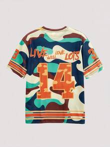 Open Phase Men's Shirt, Urban Casual Letter Print, Relaxed Fit, Spring Summer - Multicolor - View 2