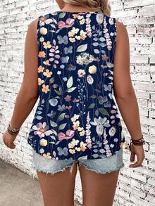 EMERY ROSE Blusa de tirantes de talla grande con estampado floral, top casual de verano para mujeres, blusas de verano lindas y sin mangas para mujeres - Multicolor - Ver 6