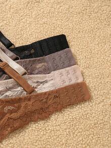 Bộ 4 áo ngực ren có gọng dành cho nữ, thích hợp làm quà tặng ngày Valentine. - Nhiều màu - Xem 6