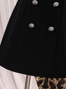 SHEIN 女童露肩蝴蝶结双排扣连衣裙 - 彩色 - 查看 7