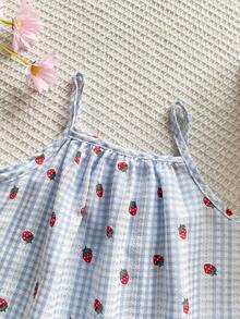 SHEIN Vintaside Kids Baby Girls' Colorful Floral Ribbon Patchwork Striped A-Line Dress, Suitable For Casual Daily & Holiday Occasions In Summer - Multicolor - View 5