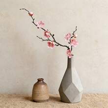 Artificial Plum Blossom Stem, Chinese Style Pink Wintersweet Flower For Zen Home & Living Room Decor - Multicolor - View 5