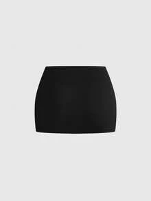 ROMWE Grunge Punk Y2K Abby Millennium 低腰铆钉亮片装饰女士迷你裙 - 黑色 - 查看 2