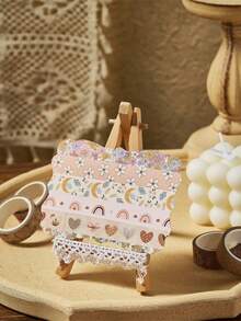 Boho Washi Tape Set Decorative Masking Paper Roll DIY Journal Supplies Scrapbooking Craft Aesthetic Bohemian Pattern Sticky Adhesive Durable Versatile Multi Use Gift - Multicolor - View 6