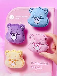 SHEIN X Care Bears 1/3pcs Cute Bear Shape Refrigerator Sticker, Pink/Purple/Blue, The Back Contains Magnets, Which Can Be Attached To The Refrigerator And Various Metals. - Multicolor - View 2