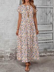 EMERY ROSE Đầm họa tiết hoa màu nước hồng tối giản, phong cách thường ngày, đa năng dành cho nữ, phù hợp cho mùa xuân/hè và thu, trang phục mùa thu cho nữ, đầm thường ngày cho nữ, đầm thanh lịch cho nữ, đầm hè cho nữ, đầm nghỉ dưỡng cho nữ, đầm hoa dại cho nữ, đầm thường ngày cho nữ, đầm mùa xuân cho nữ - Nhiều màu - Xem 6