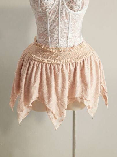 SHEIN ICON 大码不对称下摆半身裙，音乐节穿搭