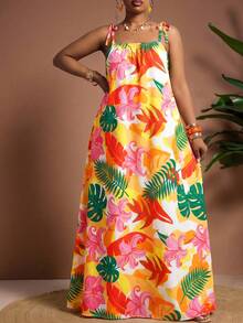 Truni 大码女士优雅花卉印花连衣裙，适合春夏度假和约会。夏季连衣裙，女士夏季服装，春季连衣裙，女士沙滩裙，女士沙滩裙，优雅女士连衣裙，优雅长裙，女士沙滩度假服装，女士花卉连衣裙，黄色连衣裙，女士黄色连衣裙，热带连衣裙，大码夏威夷连衣裙，大码热带度假服装，大码热带服装，夏威夷服装，大码女士沙滩裙，女士热带连衣裙，比基尼连衣裙，泳衣罩衫，女士热带服装，女士黄色连衣裙，女士沙滩连衣裙，女士连衣裙，花卉印花长裙，女士热带吊带裙，女士夏季度假连衣裙，夏威夷印花连衣裙，女士花卉沙滩派对连衣裙，女士吊带连衣裙 - 彩色 - 查看 2
