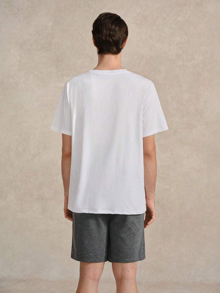 Courvante Ensemble t-shirt ample à imprimé slogan et short à cordon de serrage pour homme, tenue décontractée d'été pour tous les jours, tennis, golf. Cadeau pour la fête des pères - Multicolore - Voir 2
