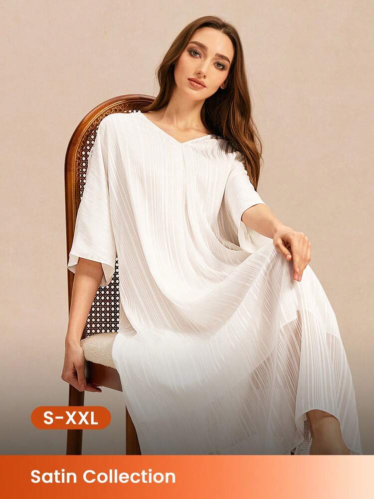 Women's White Satin Nightgown