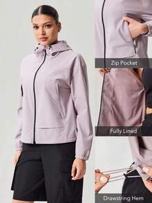 OutZeal Women Outdoor Jacket Hiking Camping Hood Secure Pocket Outdoor Tops - Purple - View 5
