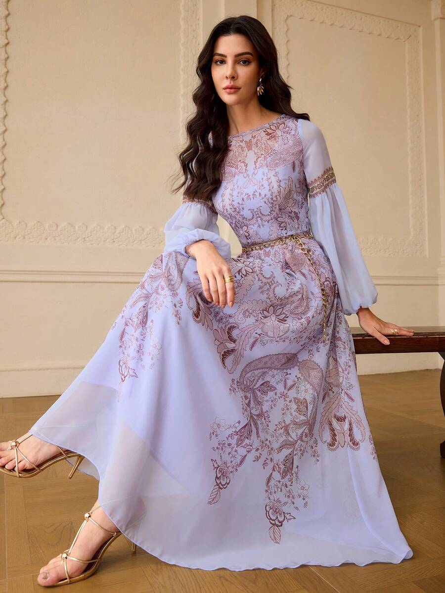 ZEYLAH WOMEN'S ELEGANT FLORAL PRINT DRESS - Multicolor - View 1