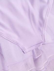 SHEIN 女童秋季芭蕾舞洋裝，對比色，可愛，聖誕，返校季 - 淡紫色 - 查看 3