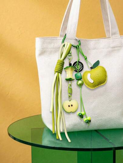 Joivida 2D平面钥匙扣，奢华PU材质吊坠，亚克力手工编织绳包挂饰，高端DIY包包配件，送朋友的礼物