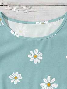 Mellowie Áo sơ mi nữ cỡ lớn in hoa cổ tròn, kiểu dáng thường ngày, đa năng. - Nhiều màu - Xem 4