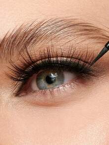 1PC All-In-One Makeup Brush - Eyebrow & Eyeliner Brush For Beginners, Teardrop Brush For Natural Line, Smudging, Concealer & Spoolie Blending - Black - View 5