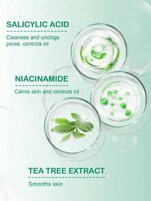 SlowSunday祛痘水杨酸精华液，蕴含烟酰胺和茶树油，面部精华，水杨酸精华，去角质控油，帮助提亮肤色，淡化色斑，适合夏季、Y2K季、派对及送礼，是派对的理想之选。 - 綠色 - 查看 3