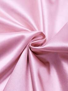 Knitted Elastic Satin Long Sleeve Top, With Bubble Beads On Front Panel And Sleeves - Baby Pink - View 3