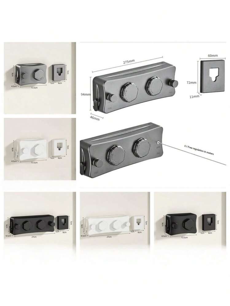 Dây phơi quần áo trong nhà có thể thu gọn, dây phơi quần áo ngoài trời không bị chùng, dây phơi quần áo chịu lực cao có thể thu gọn, chất liệu thép không gỉ gắn tường. - Nhiều màu - Xem 11