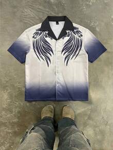 Manfinity Hypemode Áo polo tay ngắn cổ bẻ nam, phối màu tương phản, kiểu ombre, phong cách thường ngày đi nghỉ mát. - Màu be - Xem 4