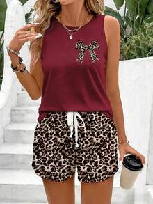 EMERY ROSE Bộ đồ nữ gồm áo tank top cổ tròn và quần short, thích hợp cho mùa hè. - Nhiều màu - Xem 4