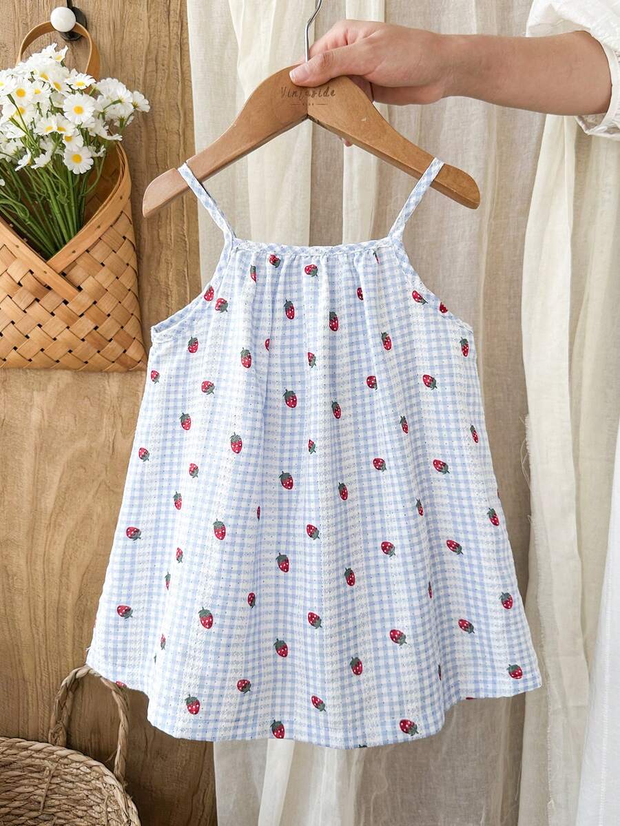 SHEIN Vintaside Kids Baby Girls' Colorful Floral Ribbon Patchwork Striped A-Line Dress, Suitable For Casual Daily & Holiday Occasions In Summer - Multicolor - View 1
