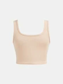 SHEIN Girlism 少女修身休闲圆领背心和骑行短裤多件套 - 深灰色 - 查看 3