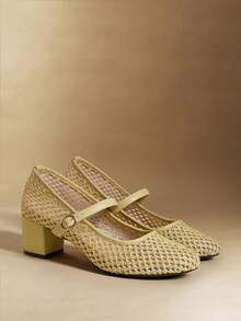 Rosivie Strap Thick Heel Mary Jane Shoes For Women - Khaki - View 3