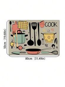 1 tấm lót bếp có họa tiết, thích hợp dùng cho máy pha cà phê, lau khô chén đĩa, làm tấm lót bàn ăn. - Nhiều màu - Xem 8