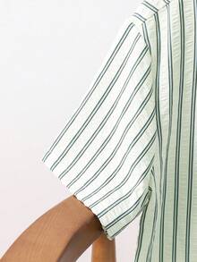 Teen Boys Casual Striped Shirt & Shorts 2 Pieces Set - Multicolor - View 6