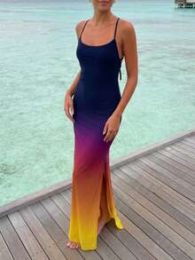 Nevyona Đầm slip mùa hè màu ombre dành cho nữ đi biển - Nhiều màu - Xem 4