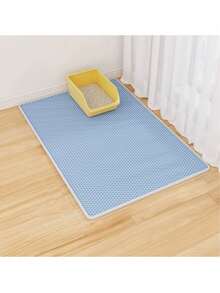 Double-Layer Odor Control Litter Mat] Premium Double-Layer Honeycomb Cat Litter Mat - Easy Clean, Odor Control, Carpet-Compatible For Pet Toilets & Litter Boxes, Cat Litter Pad - Blue - View 8