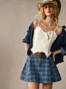 WESTFADE 女士牛仔裙 - 淺色水洗藍 - 查看 1