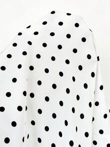 Easura 波点吊带A字荷叶边下摆优雅度假连体裤（女款） - 黑與白 - 查看 7