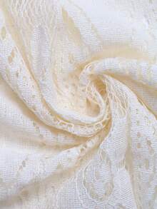 GlowEve Women's Elegant Contrast Lace Pompom Design Maxi Slip Dress - Apricot - View 6