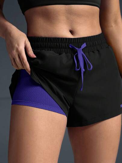 Powerista 女士休闲运动抽绳二合一短裤