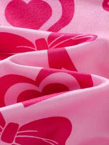 THE HAPPY LOOK Young Girl Heart Pattern Knitted Soft Round Neck Sleeveless Dress - Pink - View 4