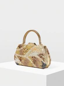 MOTF LADIES' BANQUET BAG, LADIES' HAND-HELD BAG, LADIES' HANDBAG - Gold - View 2