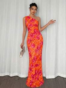 Firerie 女士优雅浪漫时尚通勤性感优雅不对称肩部修身长裙，适合派对、海滩度假、返校、浪漫约会、婚礼季、生日、复活节、春夏穿着 - 彩色 - 查看 6