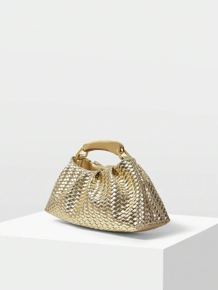 LADIES PU WOVEN EMBOSSED, FINE HARDWARE, HANDBAG