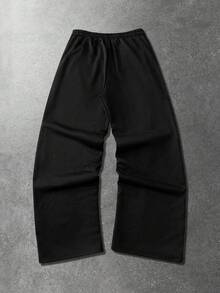 Manfinity EMRG Plus Size Men's Casual Printed Sweatpants - Black - View 3