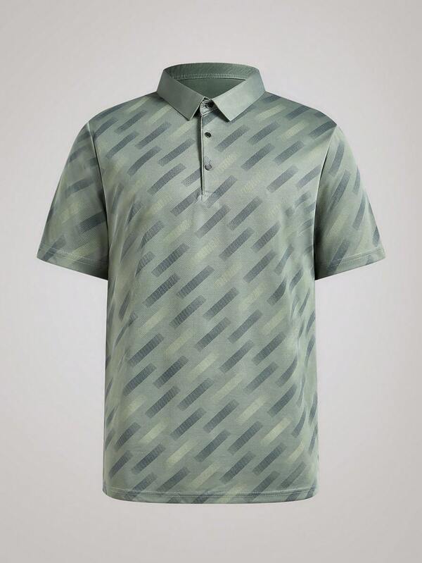 Officeau 1pc Men's Summer Camouflage Golf Polo Shirt, Short Sleeve Casual Travel Wear