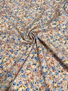 EMERY ROSE 女士休闲黑色碎花立领双层荷叶袖短袖衬衫，春夏款 - 粉色 - 查看 3