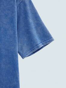 Modcrash Men's Casual Dropped Shoulder T-Shirt With Funny Lip Print, Summer - Royal Blue - View 5