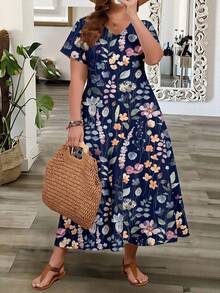 EMERY ROSE This Casual And Minimalist Bohemian-Style Floral Print Dress Is Perfect For The Holiday Season. It's Suitable For Plus Sizes, A Stylish Spring/Summer Dress, And A Must-Have For Spring Break. - Multicolor - View 6