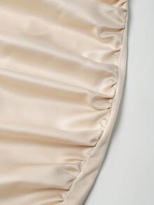Franclia Đầm mini ôm sát gợi cảm bằng satin màu sâm panh dành cho nữ. - Rượu sâm banh - Xem 6