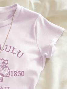 Glimmora 花卉图案，女士休闲装，休闲背心，印花T恤，夏季服装，女士沙滩上衣，沙滩装，沙滩T恤，女士T恤，送姐妹的礼物，Y2K上衣 - 淺粉色 - 查看 3