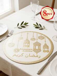 1 cái 2 cái 4 cái 6 cái 8 cái Khăn trải bàn tròn nhiều màu sắc chủ đề Ramadan dùng trang trí nhà cửa, tiệc tùng, tiệc lễ hội, đồ dùng trang trí Ramadan - Nhiều màu - Xem 21